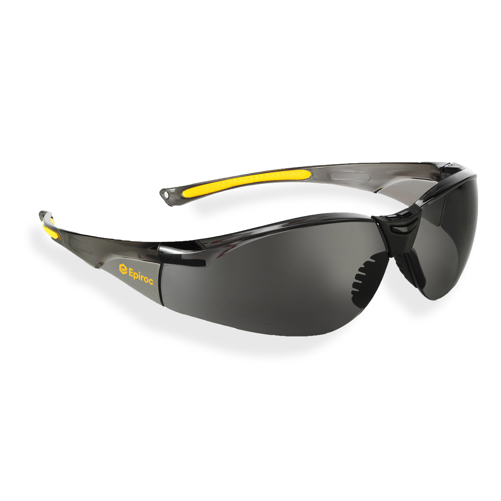 black safety glasses with epiroc logo