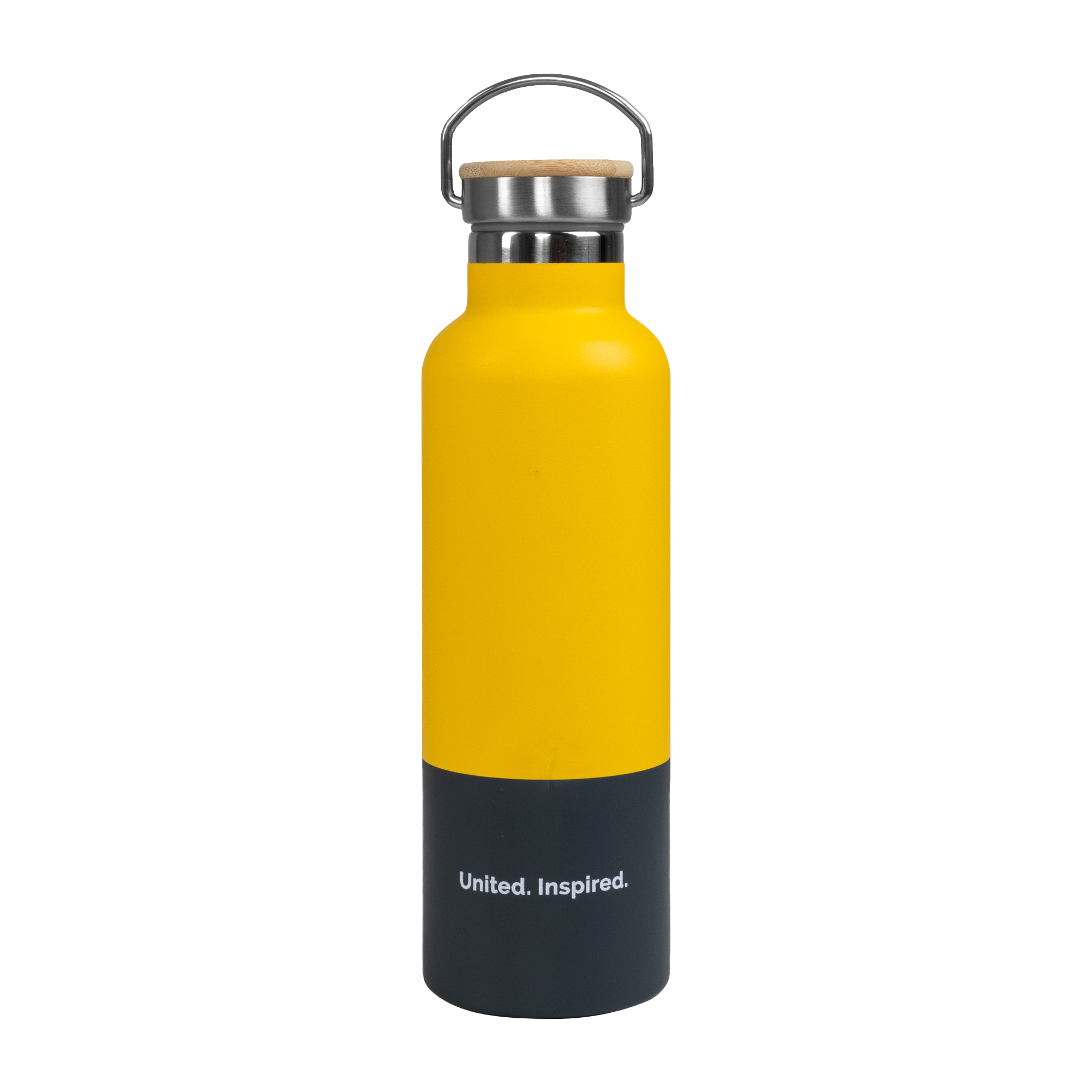 grey and yellow thermo bottle with yellow epiroc logo