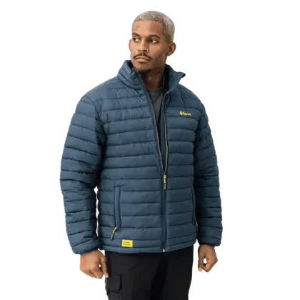 padded jacket close up on zipper