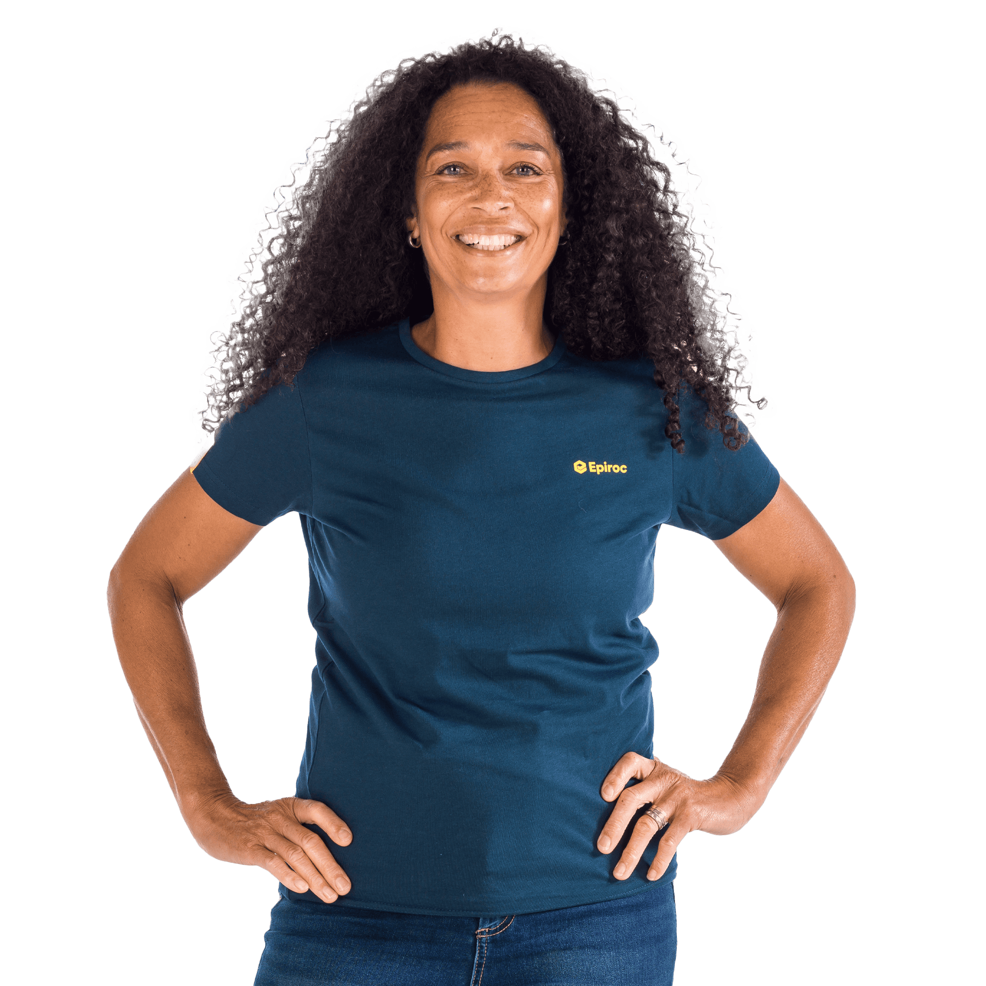 grey tshirt with yellow epiroc logo