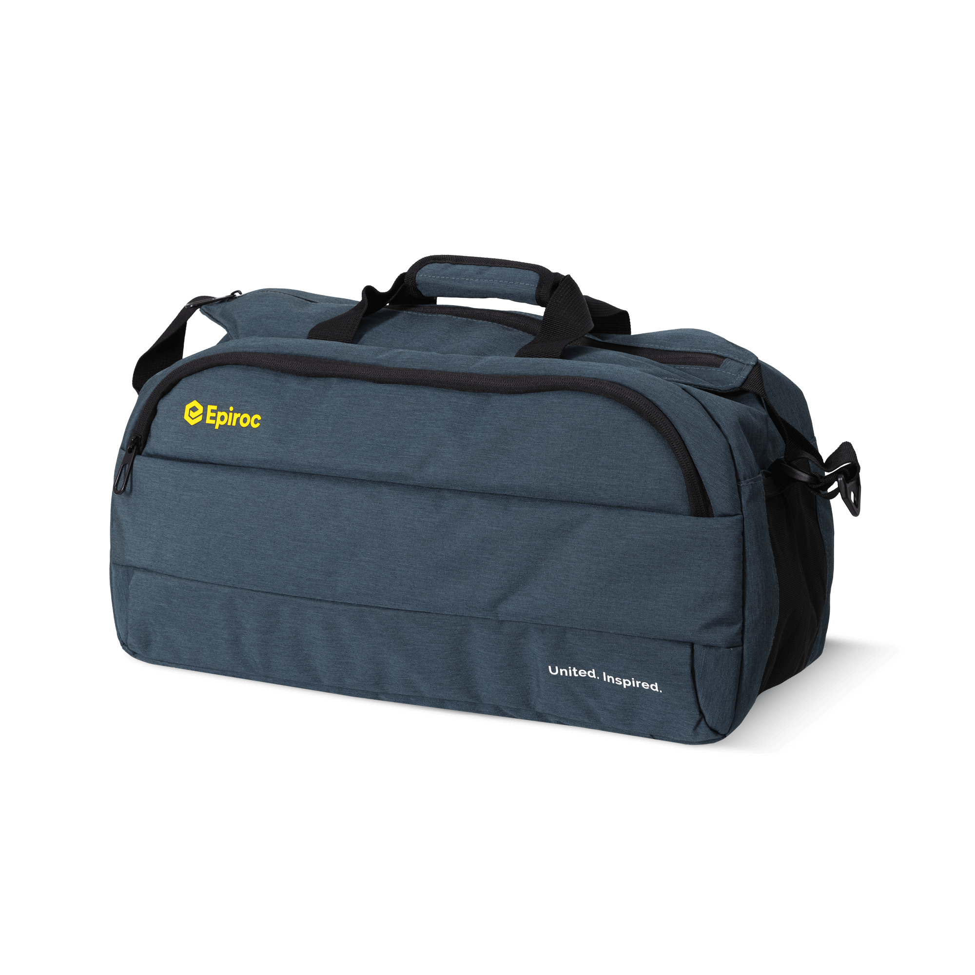 sport bag with epiroc logo and text