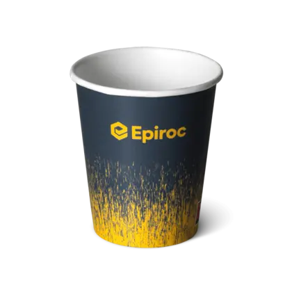 paper cup with epiroc logo