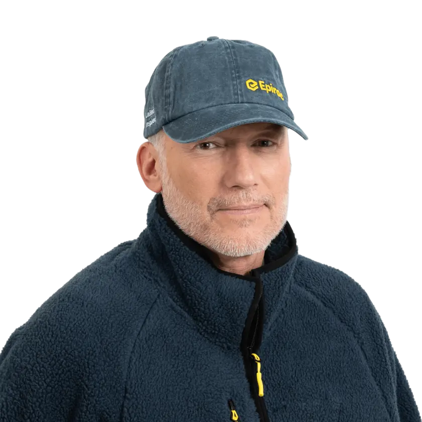 grey vintage cap with epiroc logo