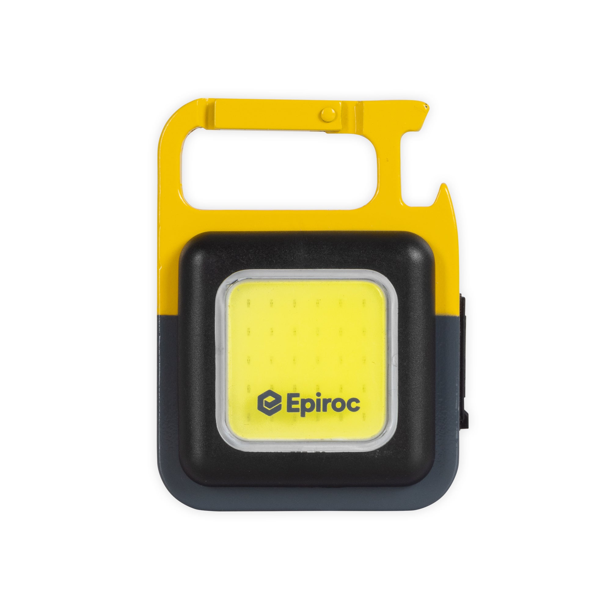 grey and yellow epiroc mini flashlight