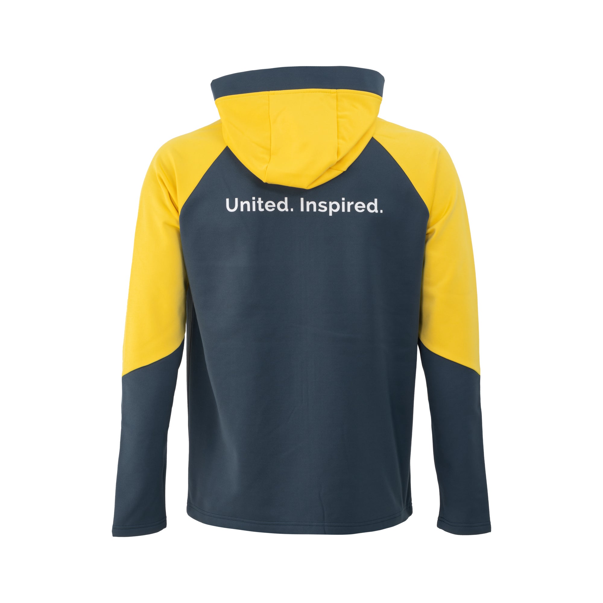 grey and yellow epiroc power hoodie