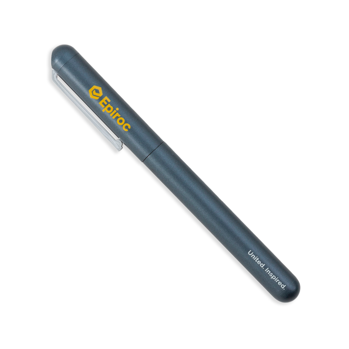grey pen with yellow epiroc logo
