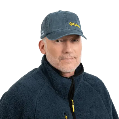 grey vintage cap with epiroc logo