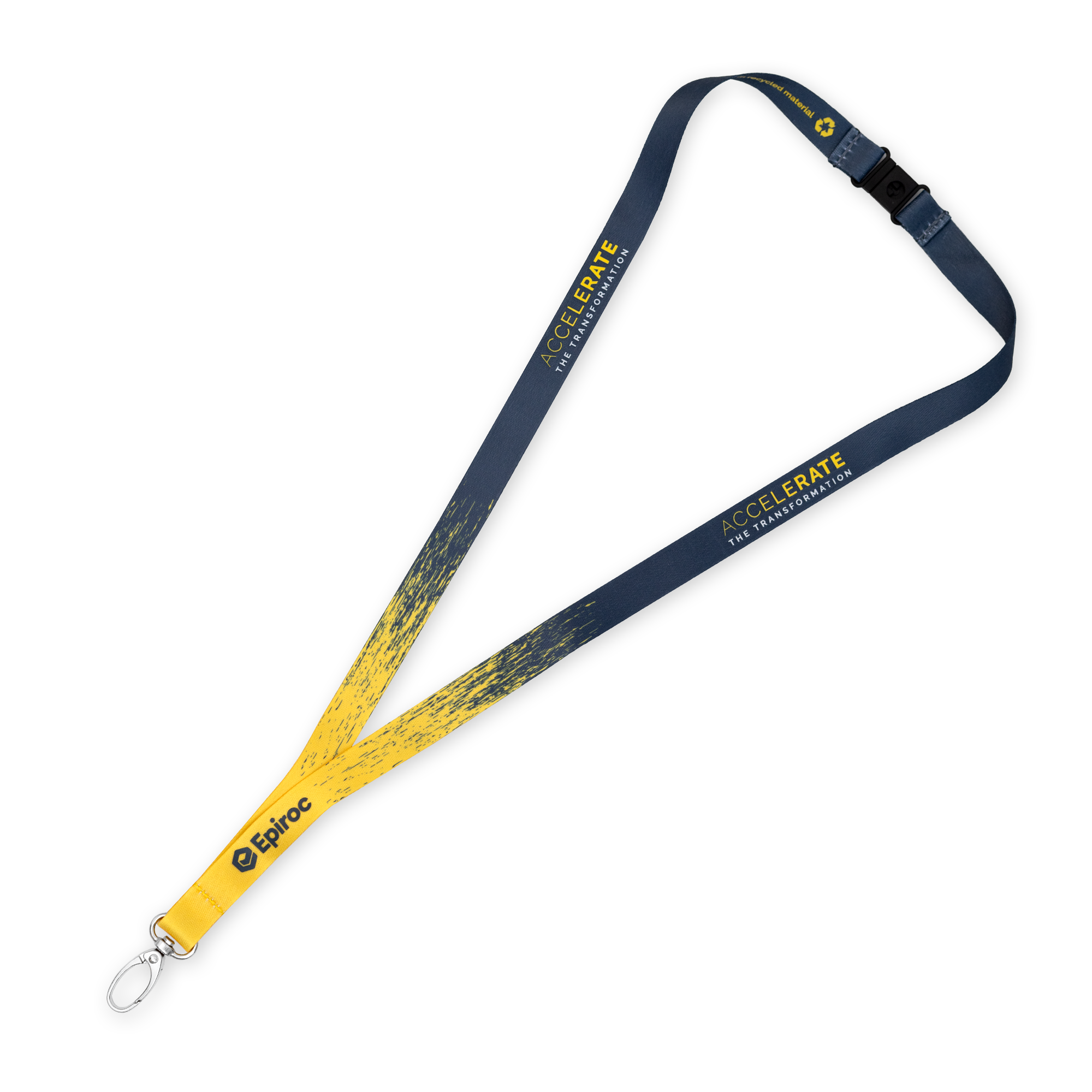 epiroc yellow and grey lanyard