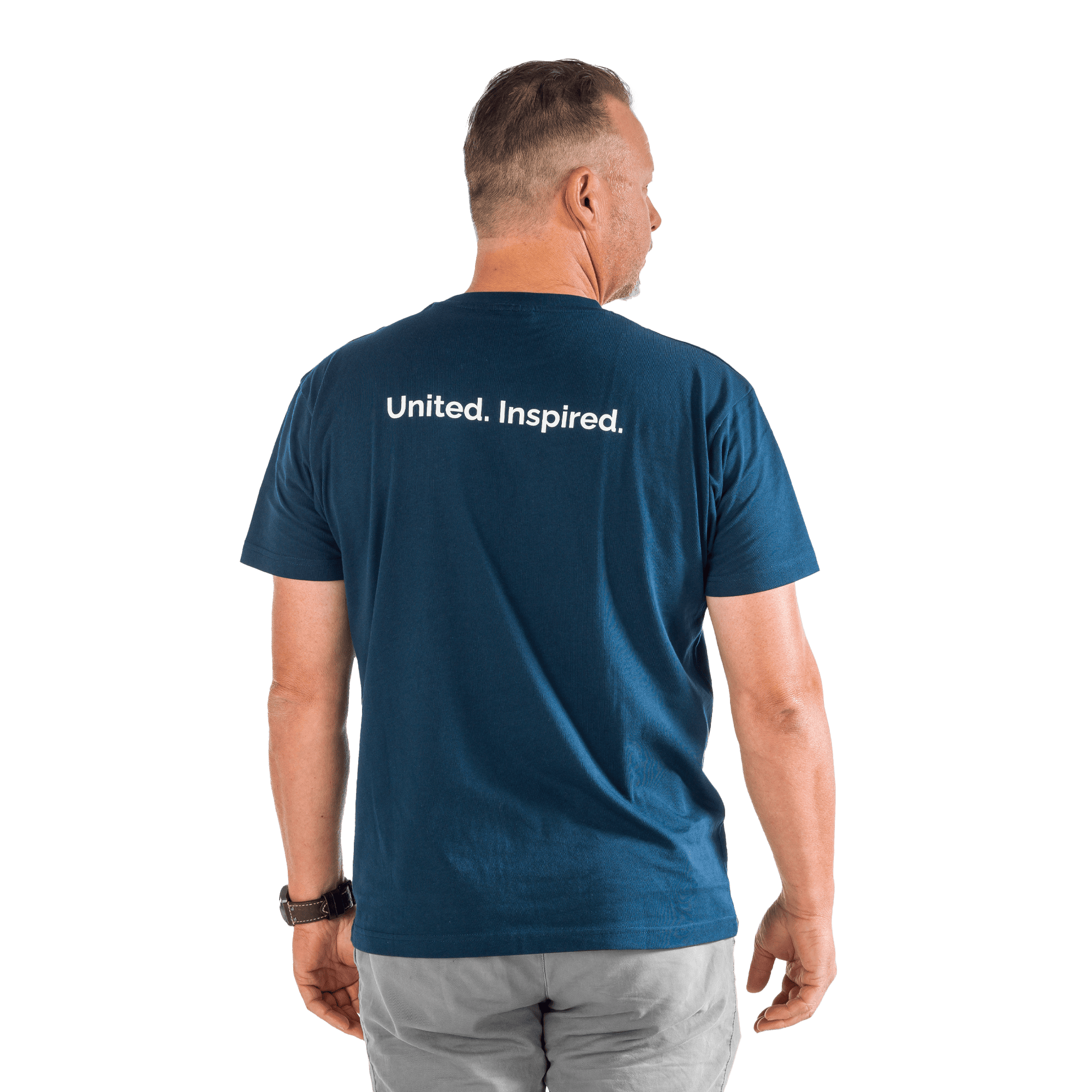 grey tshirt with united inspired on the back